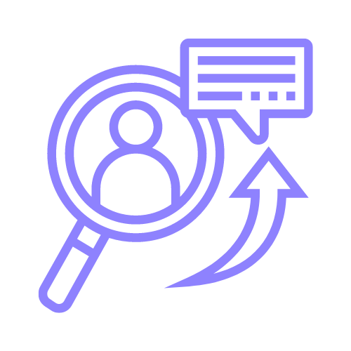 Magnifying glass of a person icon